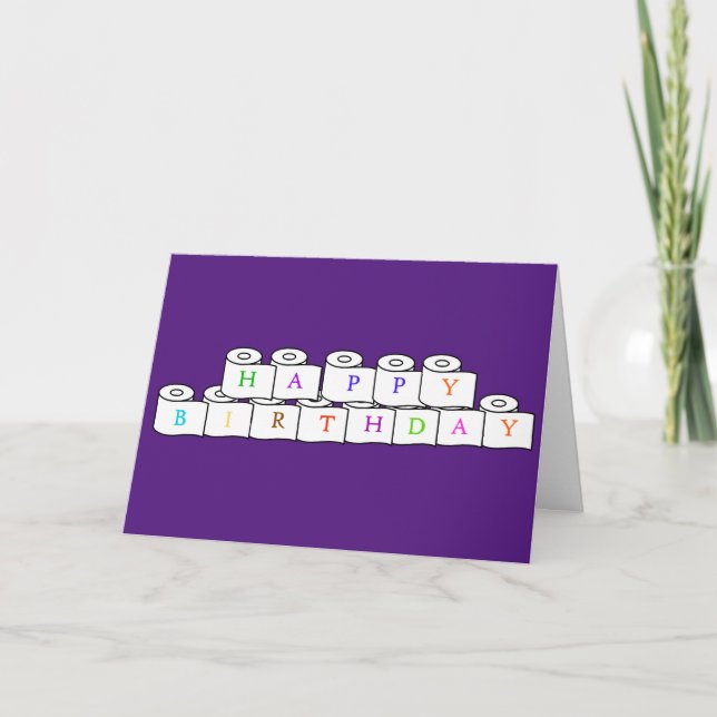 Happy Birthday Toilet Paper Greeting Card (Front)