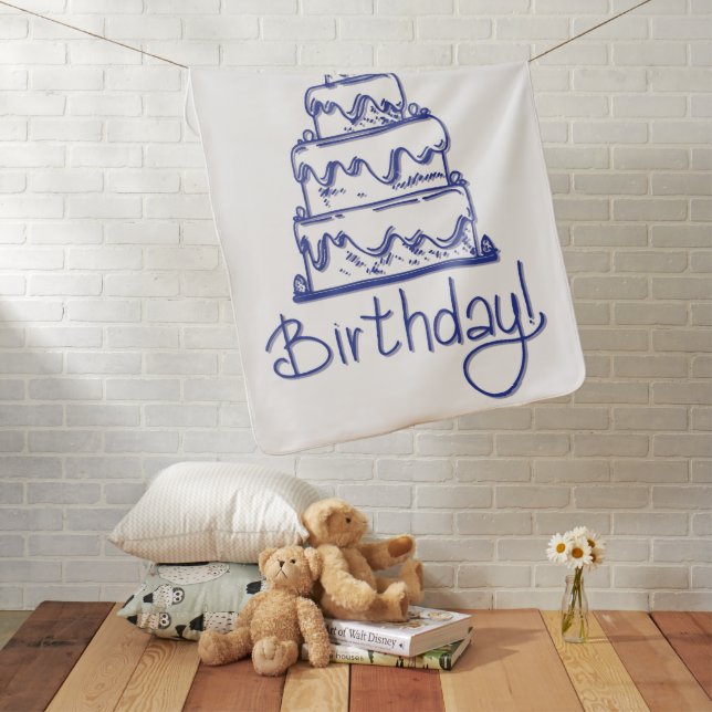 happy birthday Tort Baby Bodysuit Blanket (In Situ)