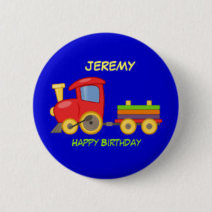 Happy Birthday, Toy Train, template Button