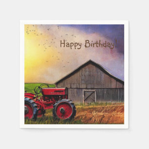 Happy Birthday Tractor and Barn Napkins