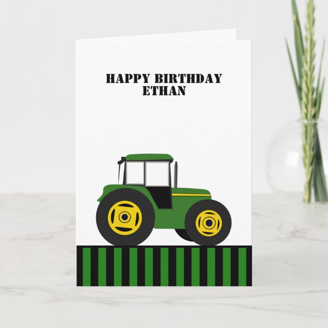 Happy Birthday Tractor Birthday Card (Front)
