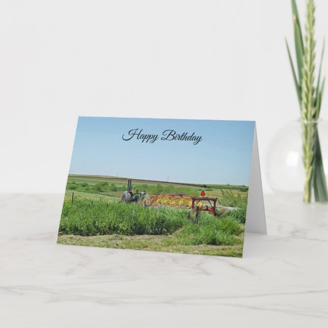 Happy Birthday Tractor  on the Farm Card (Front)
