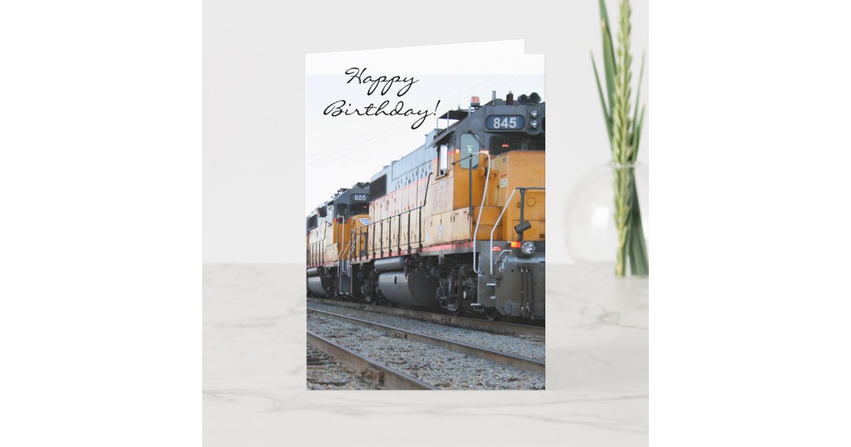 Happy Birthday Train greeting card Zazzle