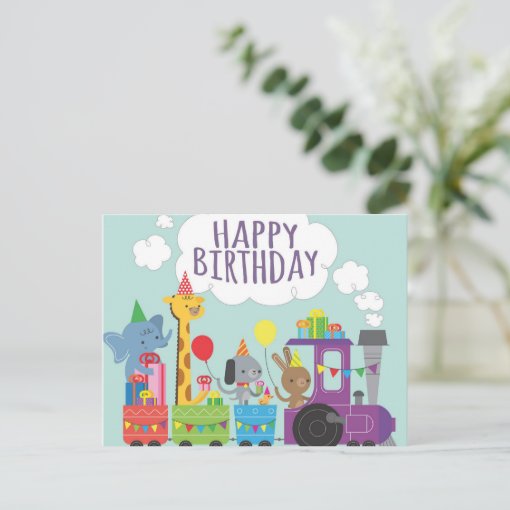 Happy Birthday Train Postcard | Zazzle