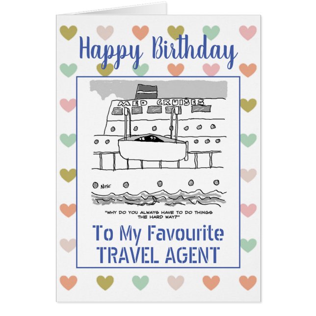 Happy Birthday Travel Agent Cards (Front)