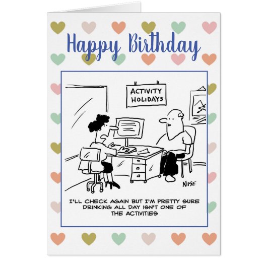 Happy Birthday Travel Agent Theme Cards (Front)