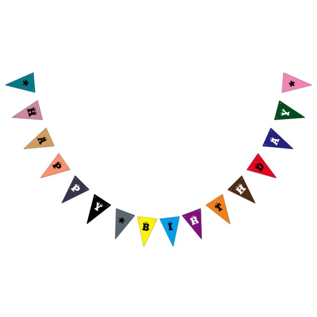 Happy Birthday Triangle Party Bunting Banner (All)