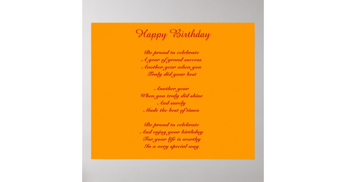 Happy birthday tribute poster | Zazzle