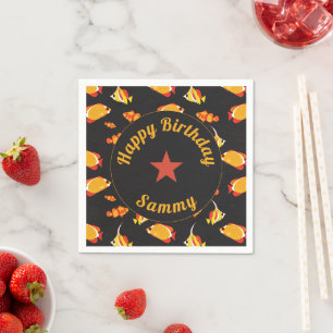 Happy Birthday Tropical Fish Napkins