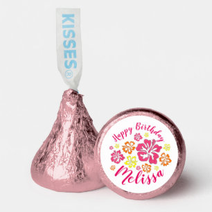 Happy Birthday Tropical Hawaiian Hibiscus Flowers Hershey®'s Kisses®