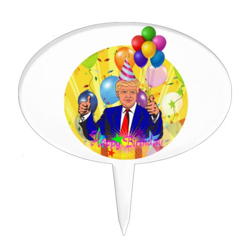 happy birthday trump cake topper