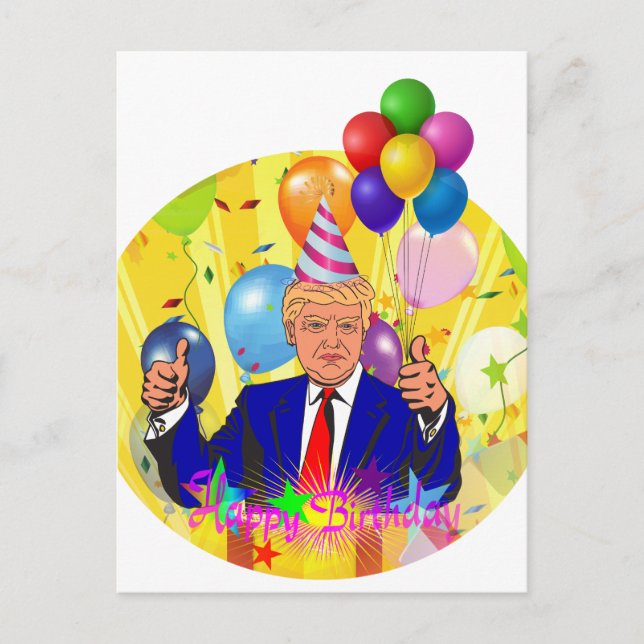 happy birthday trump postcard (Front)