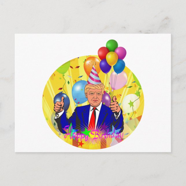 happy birthday trump postcard (Front)