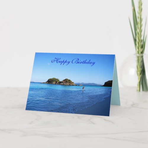 Happy Birthday Trunk Bay St John USVI Card