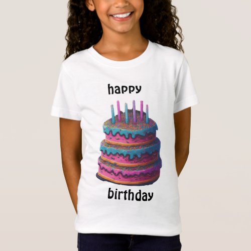 happy birthday tshirt cake with candle tshirt  