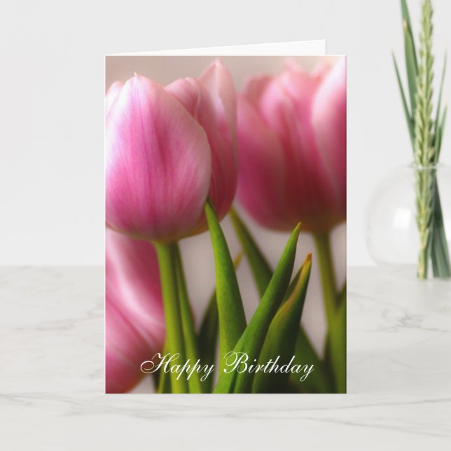 Happy Birthday Tulips Card (Front)