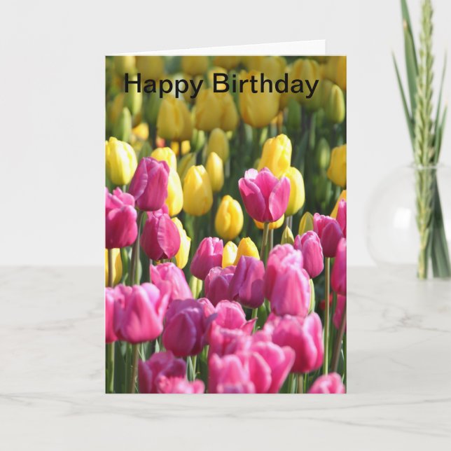 Happy Birthday Tulips Card (Front)