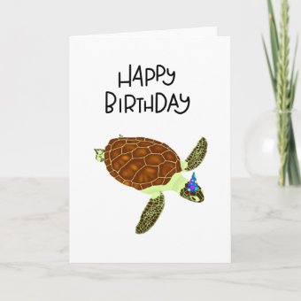 Happy Birthday Turtle card | Zazzle