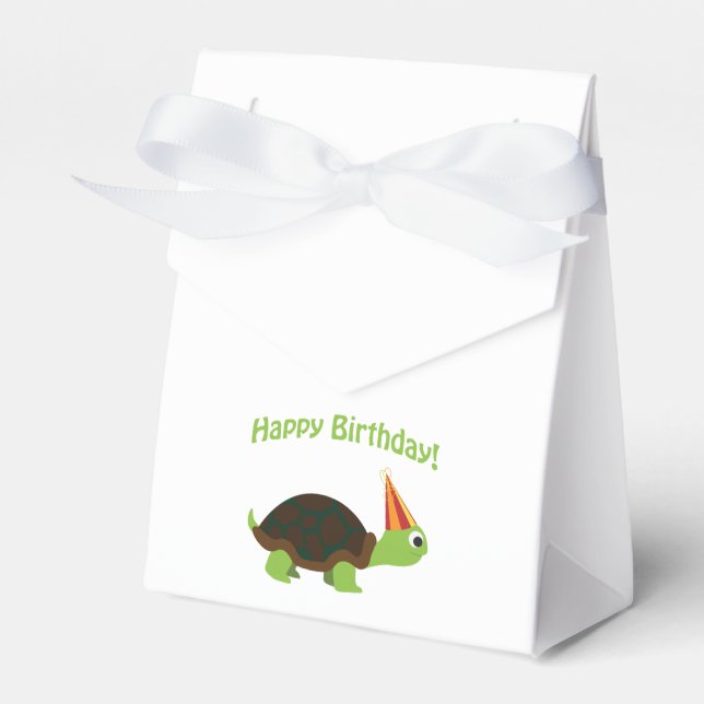 Happy Birthday! Turtle Favor Boxes (Front Side)
