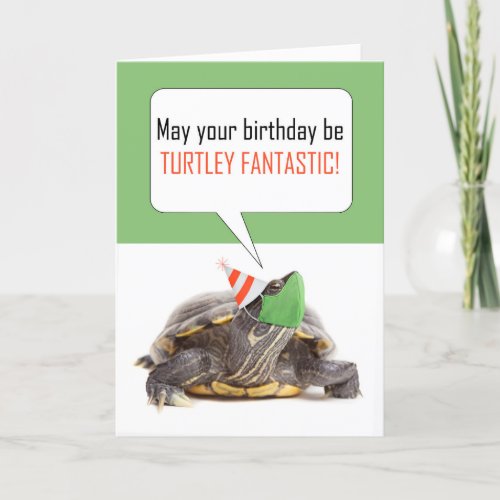 Happy Birthday Turtle in Face Mask Coronavirus Pan Holiday Card