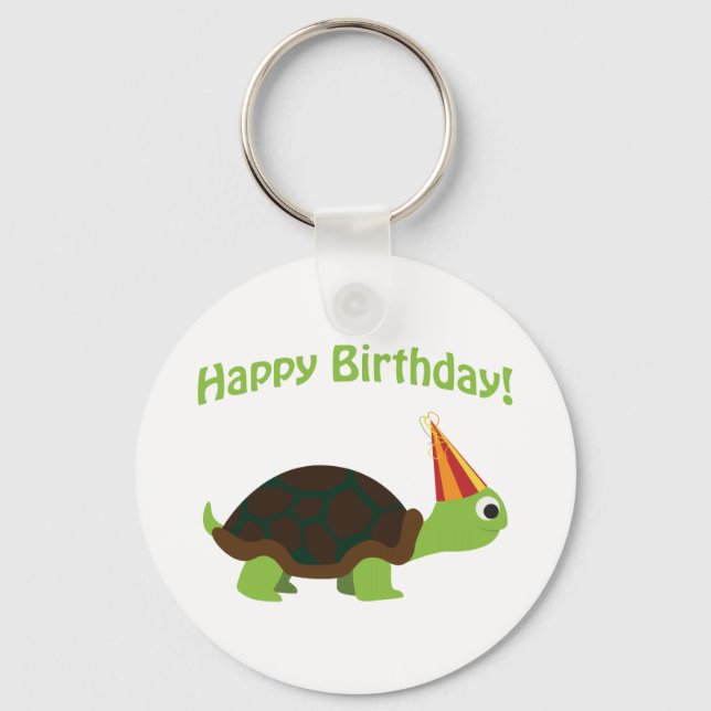 Happy Birthday! turtle Keychain (Front)