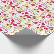 Happy Birthday Tutti Frutti Fruit Birthday Party Wrapping Paper