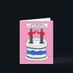 Happy Birthday Twin Brother African American Men Card<br><div class="desc">A cartoon of two african american males standing on top of a cake. One of the men is saying 'happy birthday to my twin brother'.</div>