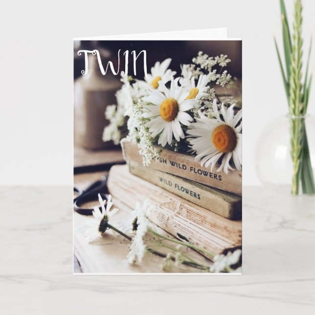 "HAPPY BIRTHDAY" ***TWIN SIS*** BIRTHDAY CARD (Front)