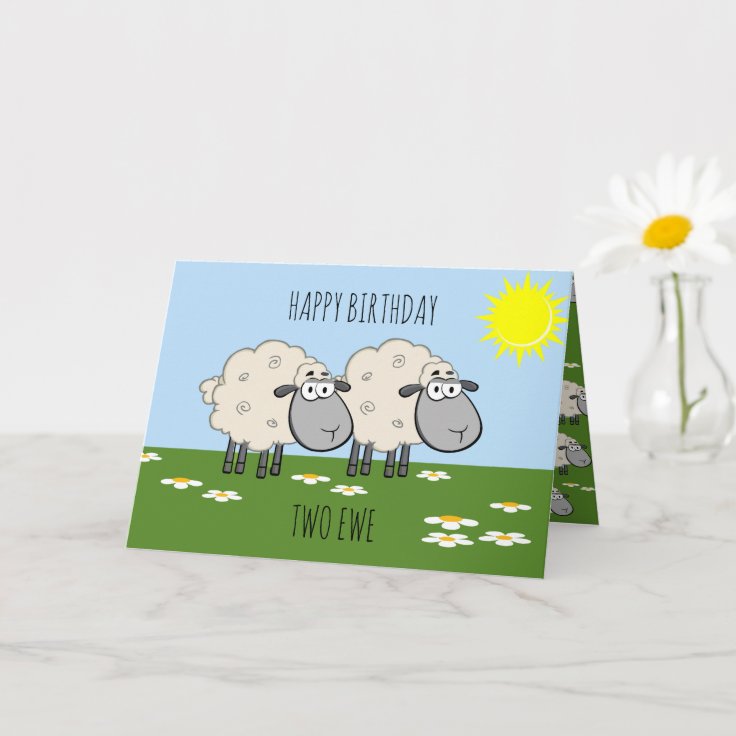 Happy Birthday Two Ewe Card | Zazzle