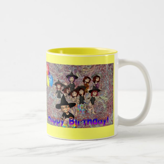Happy Birthday Two-Tone Coffee Mug (Right)