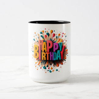 HAPPY BIRTHDAY Two-toned mug