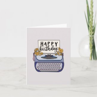 Happy Birthday Typewriter Card