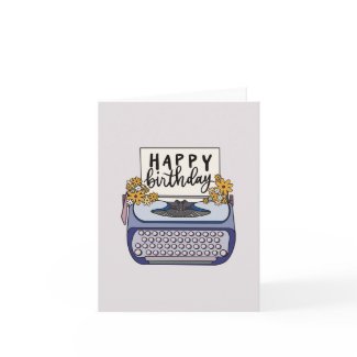 Happy Birthday Typewriter Card