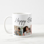 Happy Birthday Typography  5 Photo Collage  Coffee Mug<br><div class="desc">Happy birthday mug with photos to make your birthday wishes extra special.</div>