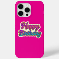 Happy Birthday Typography Design in Pink, Purple a