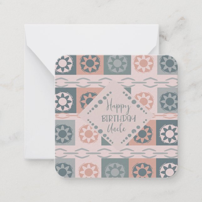 Happy Birthday Uncle Note Card (Front)