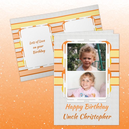 Happy Birthday Uncle orange and yellow photo