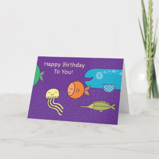 Happy Birthday Under the Sea Card with Fish