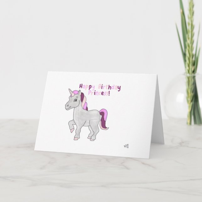 Happy Birthday Unicorn 2 Card (Front)
