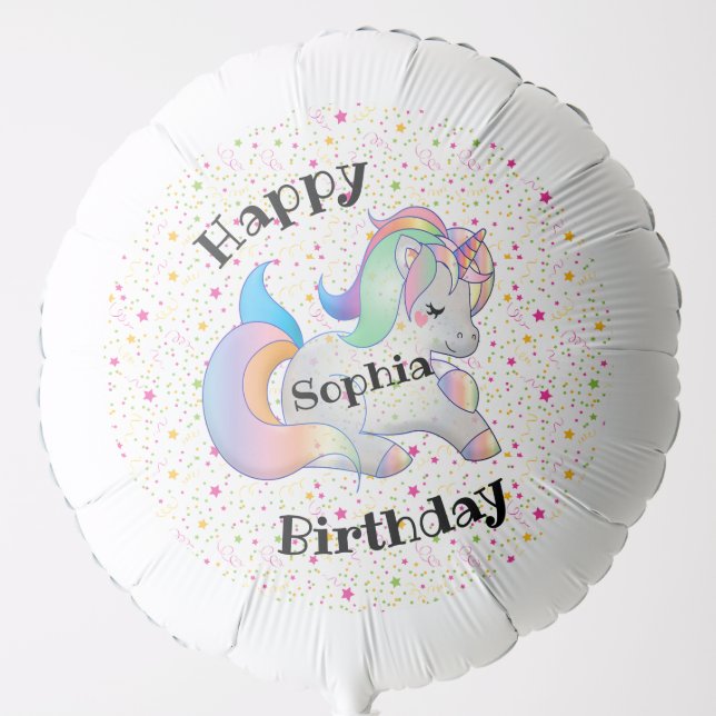 Happy Birthday Unicorn Balloon (Front)