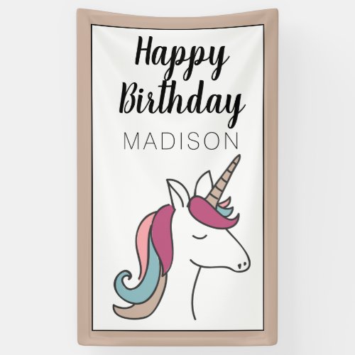 Happy Birthday  Unicorn Banner