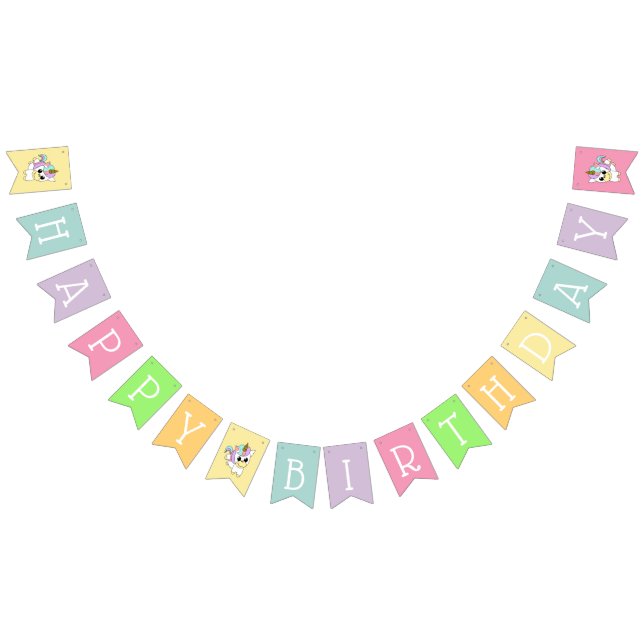 Happy Birthday Unicorn Bunting Flags (All)