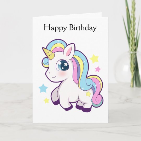 Happy Birthday Unicorn Card Zazzle Com