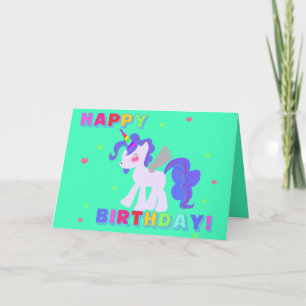 Happy Birthday Unicorn Card 3 I LOVE UNICORNS