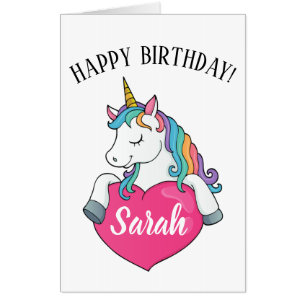 Happy Birthday, Unicorn Custom  Card