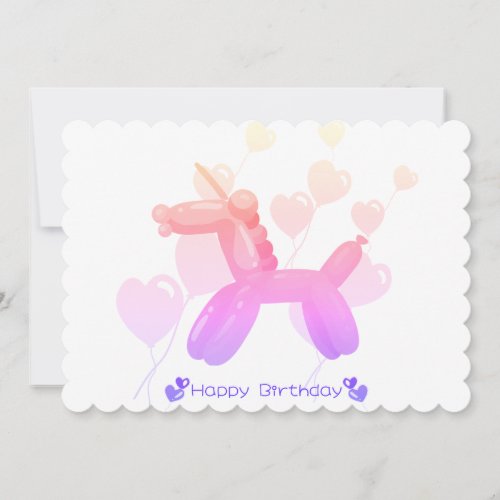 Happy Birthday Unicorn in pastel gradient colors Note Card