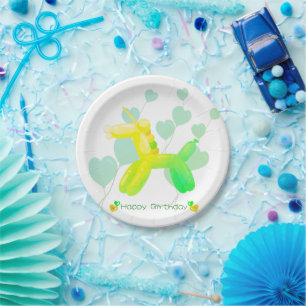 Happy Birthday! Unicorn in pastel gradient colors Paper Plates