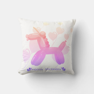 Happy Birthday! Unicorn in pastel gradient colors Throw Pillow
