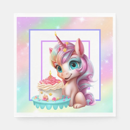 Happy Birthday Unicorn  Napkins