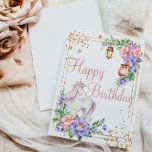 Happy Birthday Unicorn Owl Watercolor Floral Card<br><div class="desc">Celebrate their special day with out Happy Birthday Unicorn Owl Watercolor Floral Card. Personalize with your own message on the inside or keep the one I created! designed with a watercolor unicorn in a bouquet of flowers,  accented with an owl and a lantern.</div>